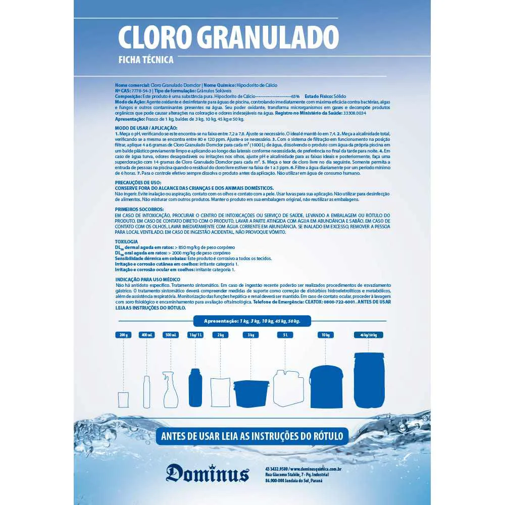 Cloro Domclor Hipoclorito 10Kg - Imagem 2